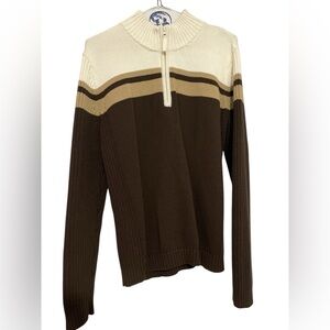 St. John’s Bay 100% Cotton Brown Half Zip Sweater
